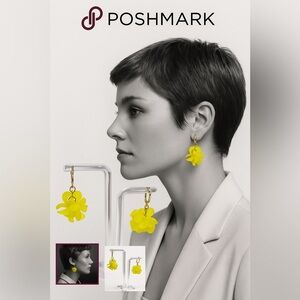 Elegant Yellow Floral Earrings